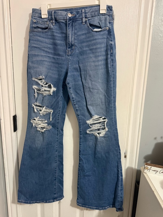 American Eagle Outfitters Denim - American Eagle Outfitters Distressed Blue Flare Jeans
